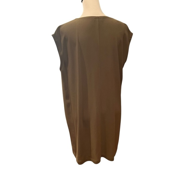 EILEEN FISHER 100% Silk V-Neck Tunic with Pockets in sage green SZ Small - Picture 4 of 8